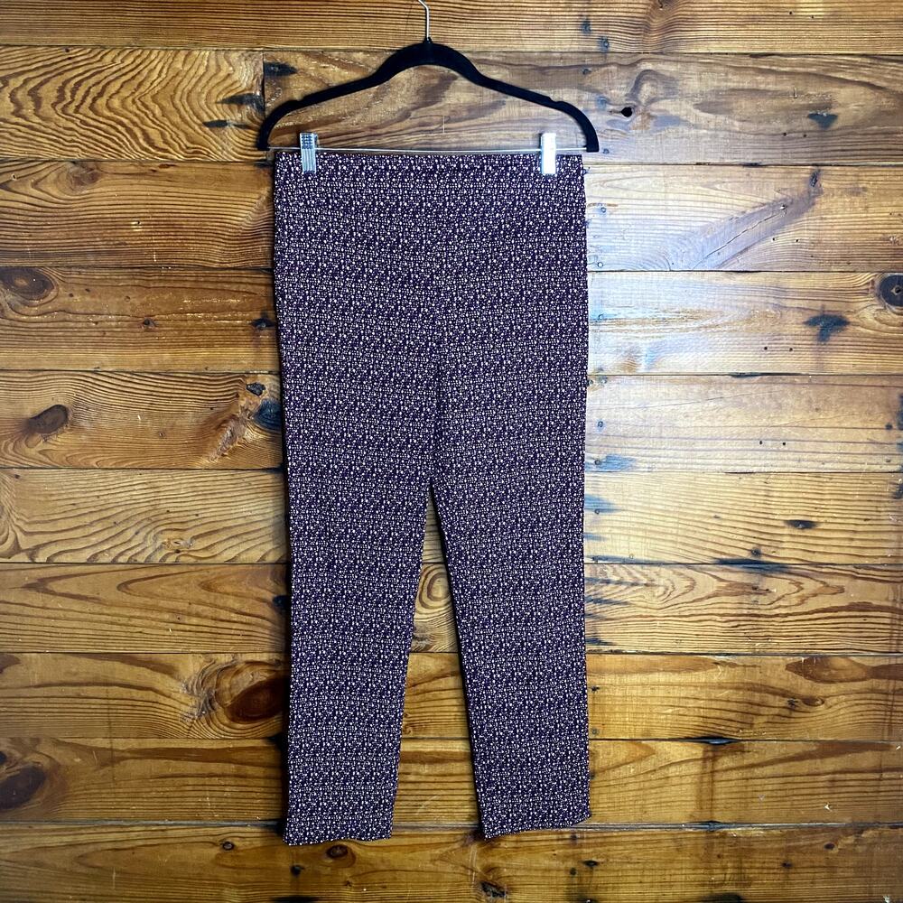 Erica Taylor Straight Leg purple pattern pants size Medium